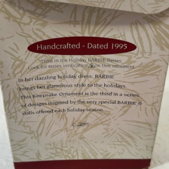 VTG 1995 Holiday Barbie Keepsake Christmas Tree Ornament Handcrafted - Picture 6 of 10